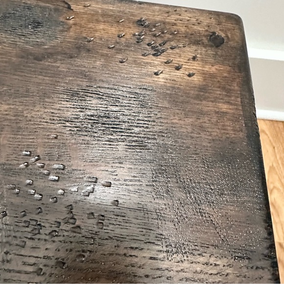 Vintage Primitive Small Stool Wooden Dark stain Rustic Earthy Decor Plant Stand - Picture 14 of 16